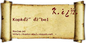 Kopkó Ábel névjegykártya